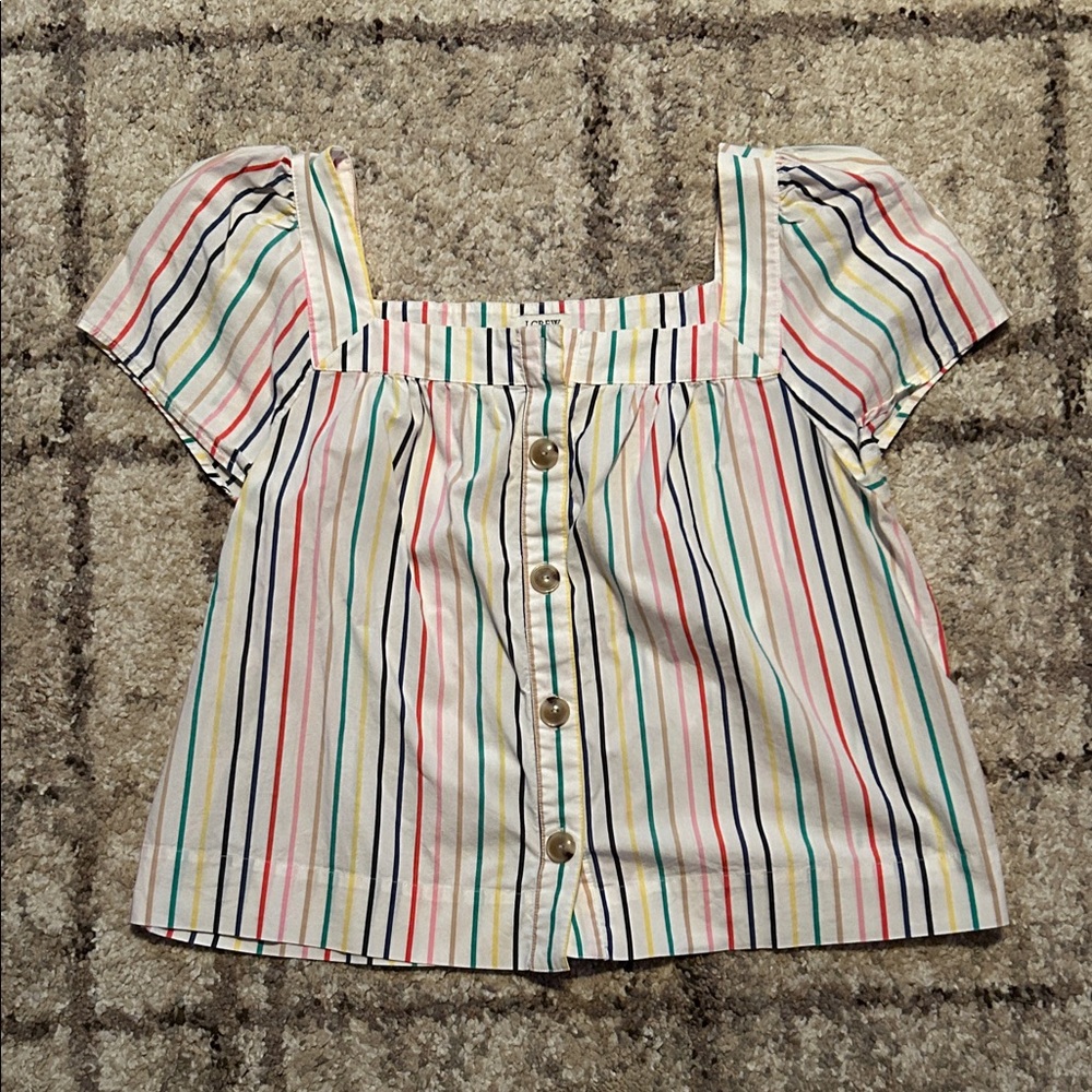 J. Crew Factory Striped Button-Down Blouse